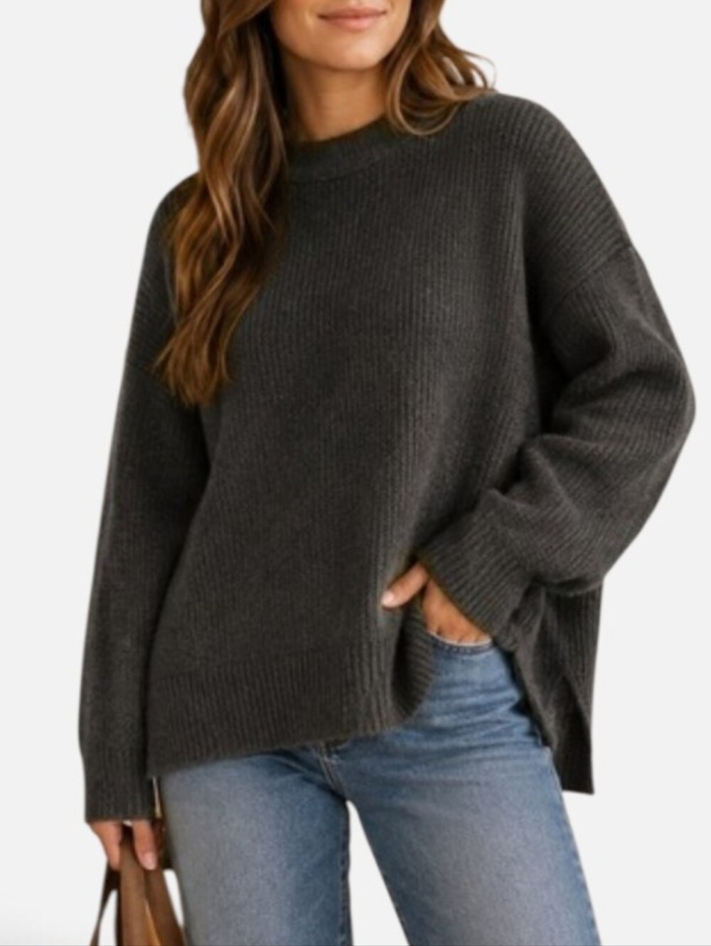 Aerie Ribbed Cozy Textured Crew Sweater